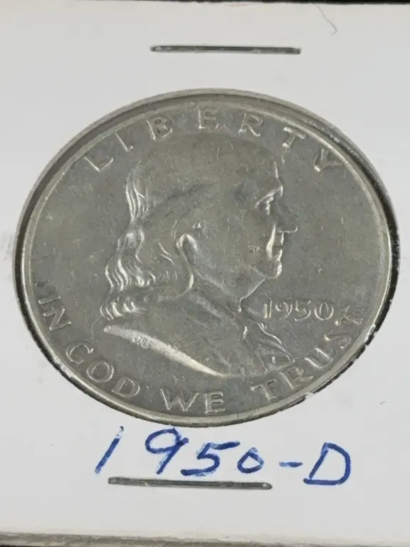 1950 Franklin Half Dollar Silver Coin, Denver Mint