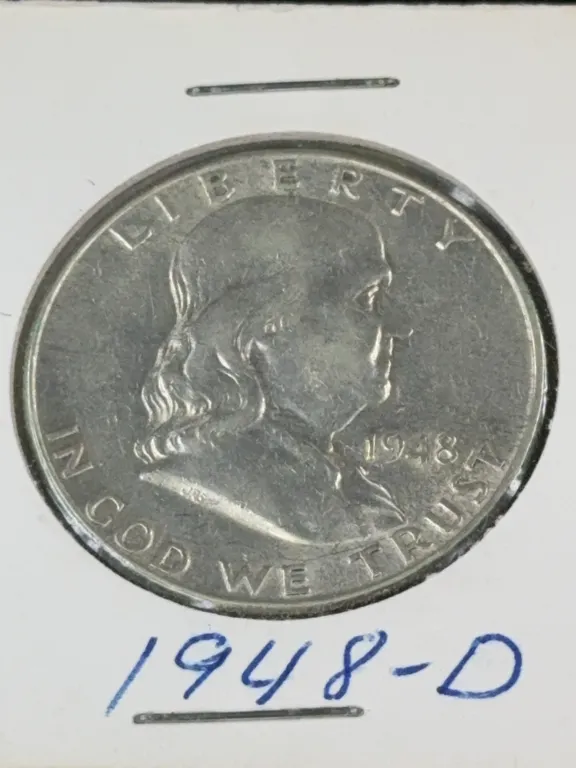 1948 Franklin Half Dollar Silver Coin, Denver Mint