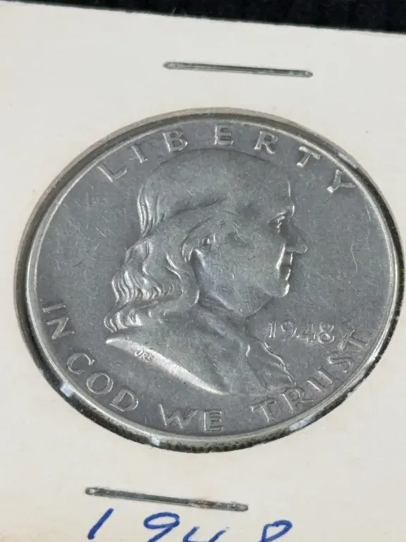 1948 Franklin Half Dollar Silver Coin, Philadelphia Mint