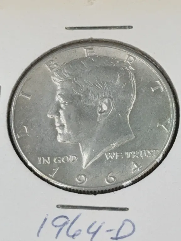 1964 Kennedy Half Dollar Silver Coin, Denver Mint