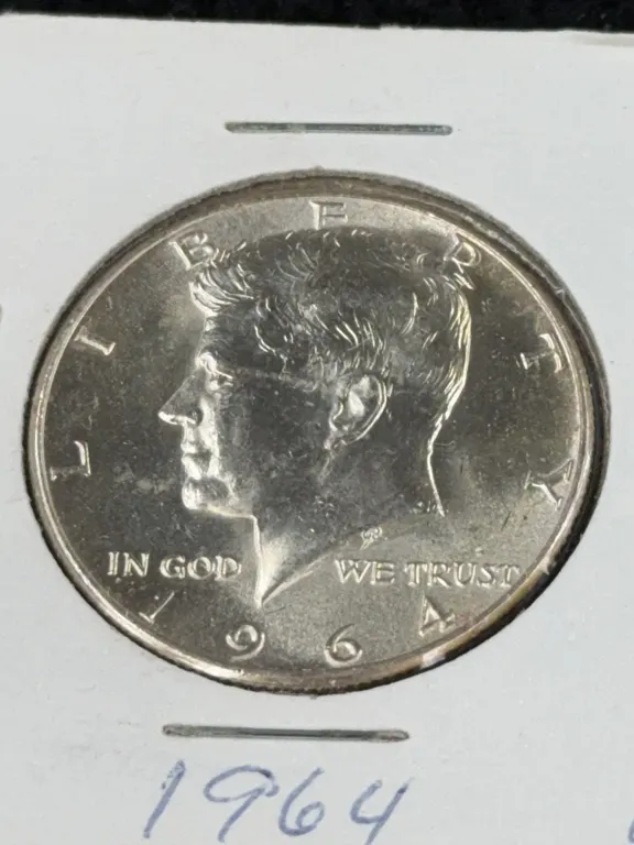 1964 Kennedy Half Dollar Silver Coin, Philadelphia Mint