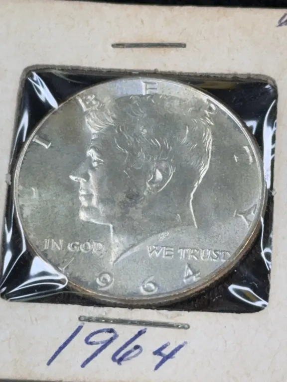 1964 Kennedy Half Dollar Silver Coin, Philadelphia Mint