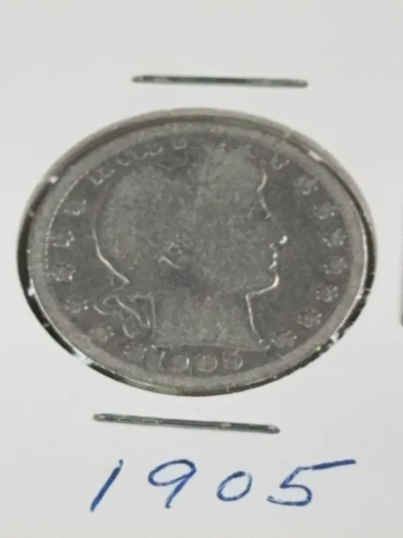 1905 Barber Silver Quarter Dollar, Philadelphia Mint