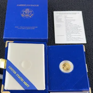 1992 1/10 Oz. American Eagle $5 Gold Coin, Philadelphia Mint, Certificate Of Authenticity