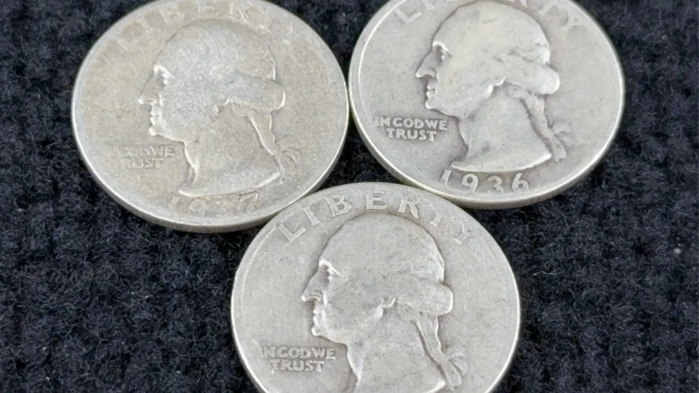 1936 & 1937 (2) Washington Silver Quarter Dollars, Philadelphia and Denver Mint