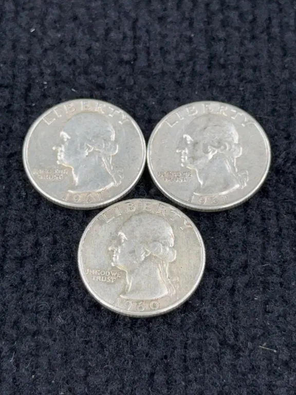1960, 1961 (2) Washington Silver Quarter Dollars, Denver and Philadelphia Mint