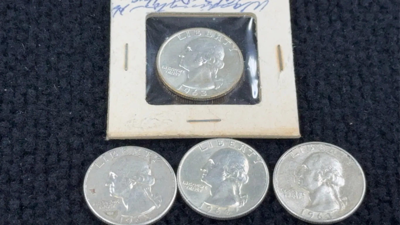 1963 (3) & 1964 Washington Silver Quarter Dollars, Denver and Philadelphia Mint