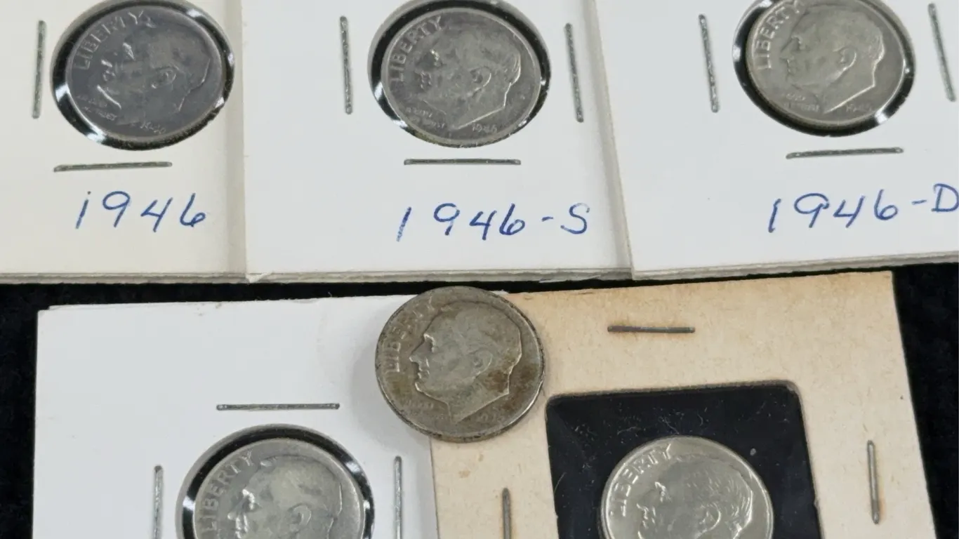 1946 (4) & 1947 (2) Roosevelt Silver Dimes, San Francisco, Denver, Philadelphia Mint