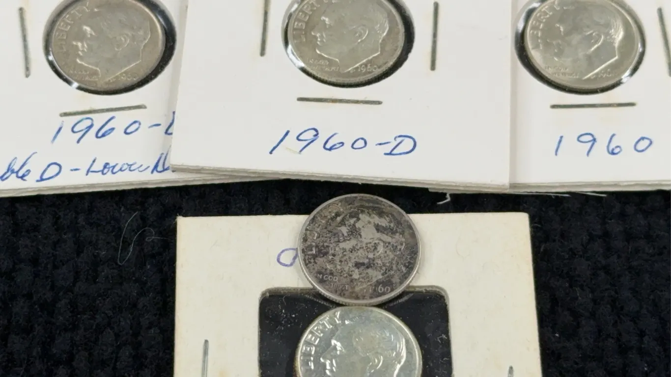1960 (4) & 1963 Roosevelt Silver Dimes, Philadelphia and Denver Mint