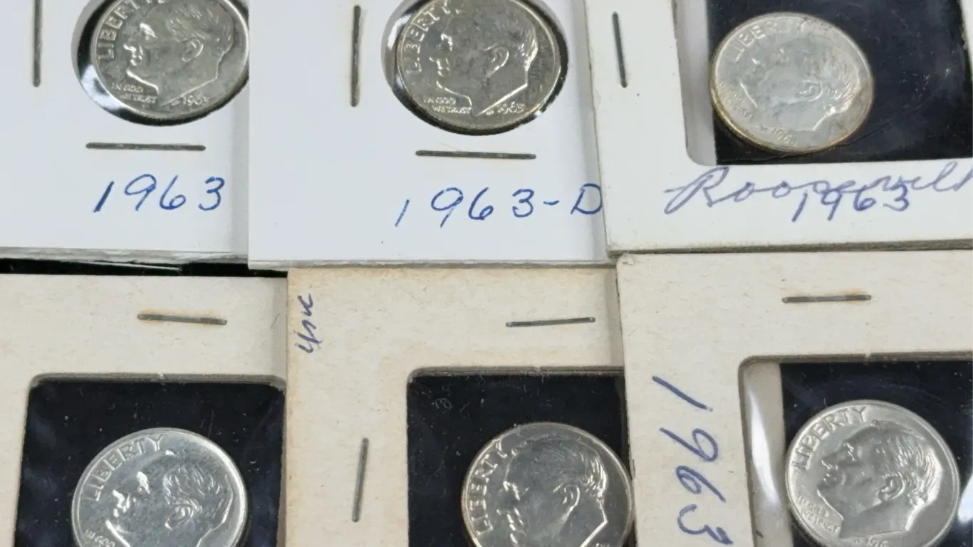 6 1963 Roosevelt Silver Dimes, Denver and Philadelphia Mint