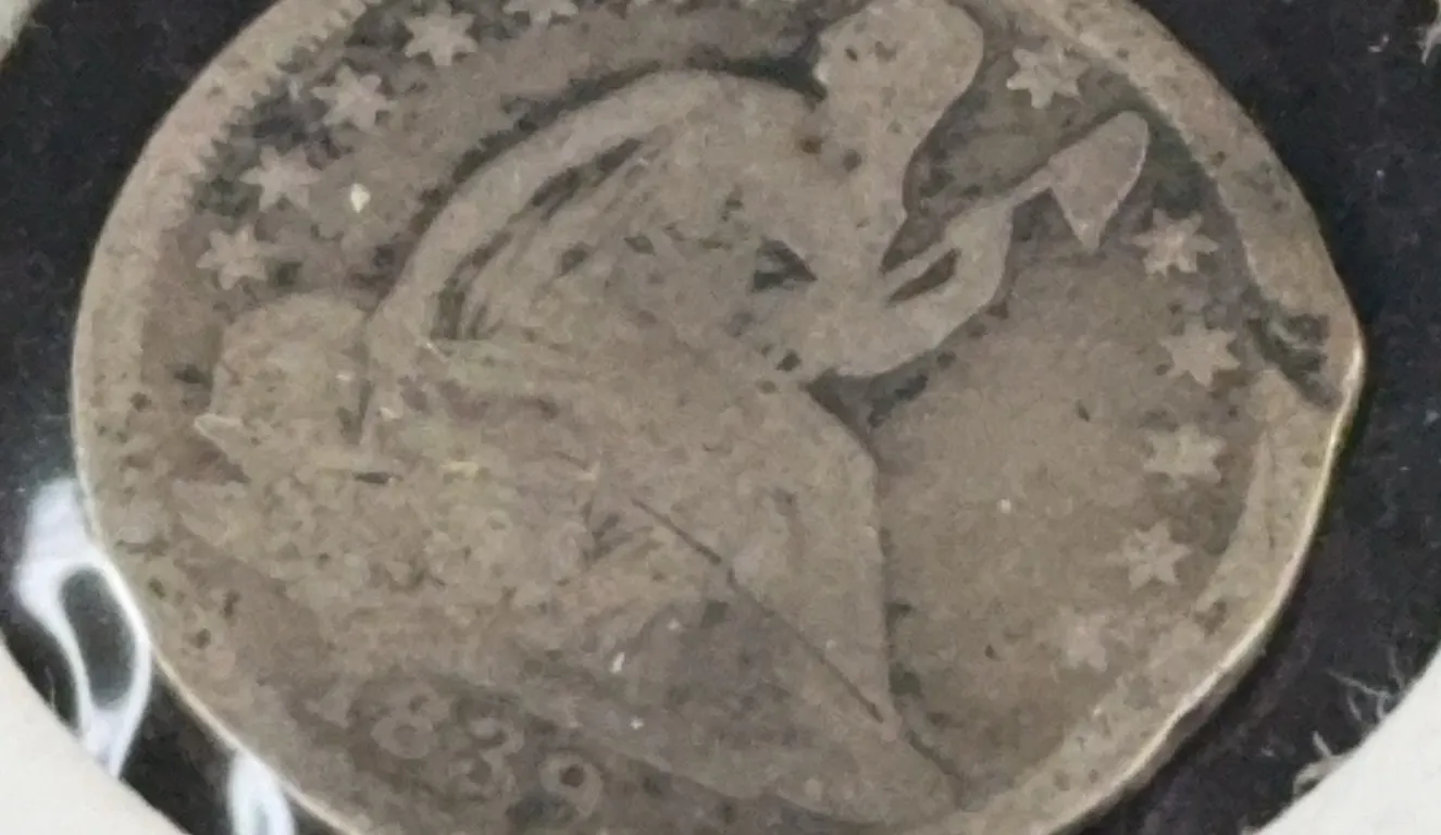 1839 Seated Liberty Silver Half Dime, Mint Unknown