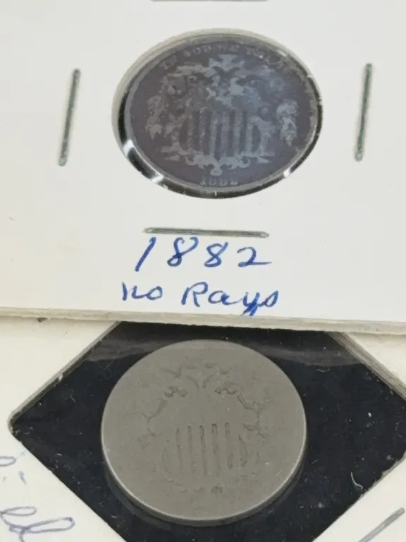 1882 & Unknown Shield Copper-Nickel Five Cents, Philadelphia Mint