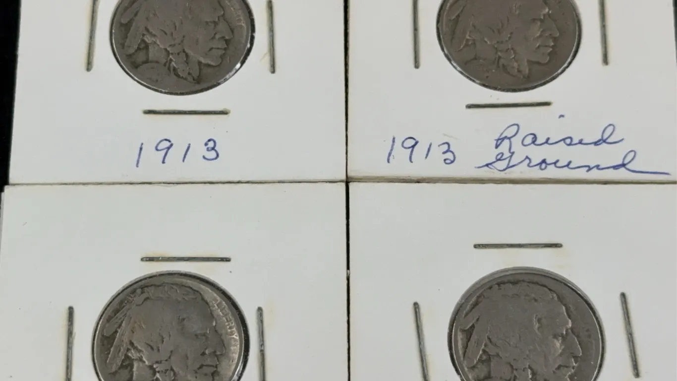 1913 (3) & 1914 Buffalo Copper-Nickel Five Cents, Denver and Philadelphia Mint