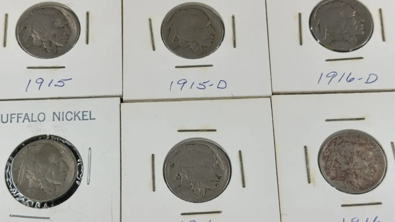 1915 (2) & 1916 (4) Buffalo Copper-Nickel Five Cents, Philadelphia, Denver & San Francisco Mint