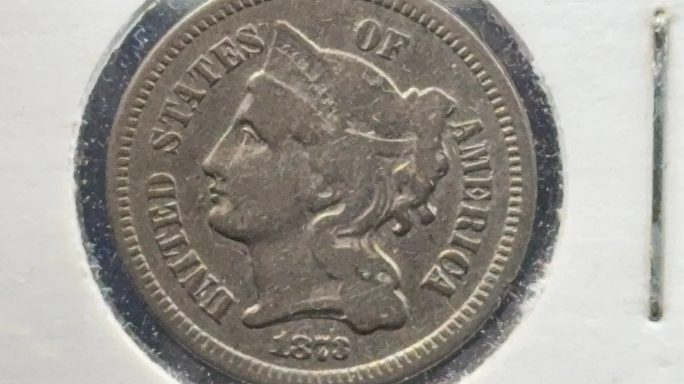 1873 Nickel Three Cents, Philadelphia Mint