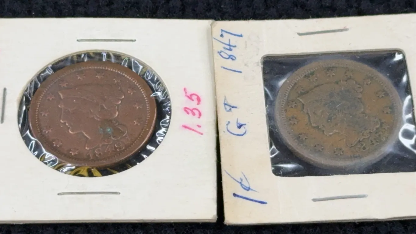 1847 & 1849 Braided Hair Cents, Philadelphia Mint