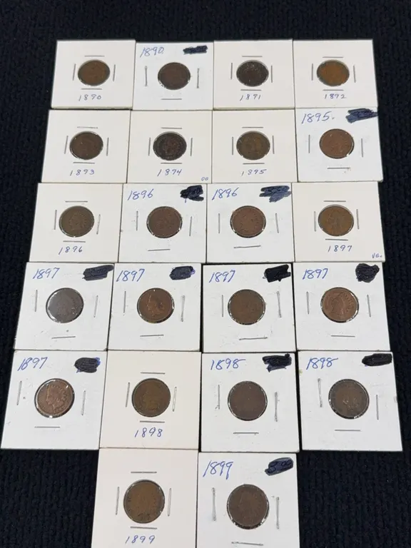 22 1890-1899 Indian Head Cents, Philadelphia Mint