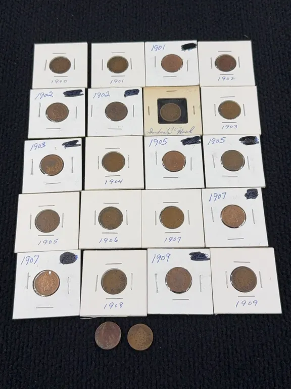 22 1900-1909 Indian Head Cents, Philadelphia Mint