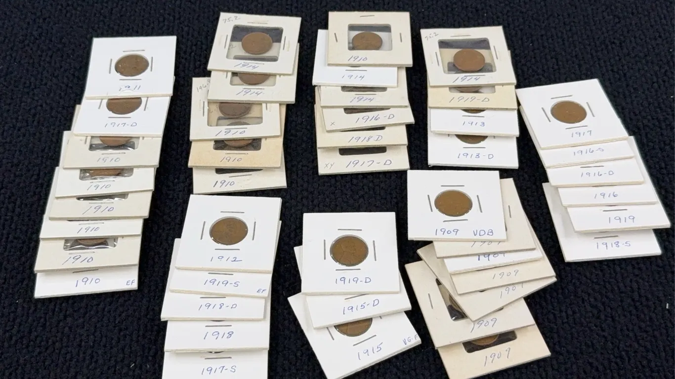 1910-1919 Lincoln Wheat Pennies, Philadelphia, Denver & San Francisco Mint