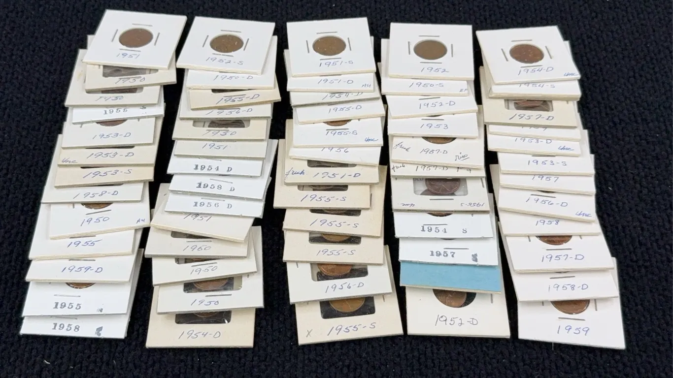 1950-1958 Lincoln Wheat & 1959 Memorial Pennies