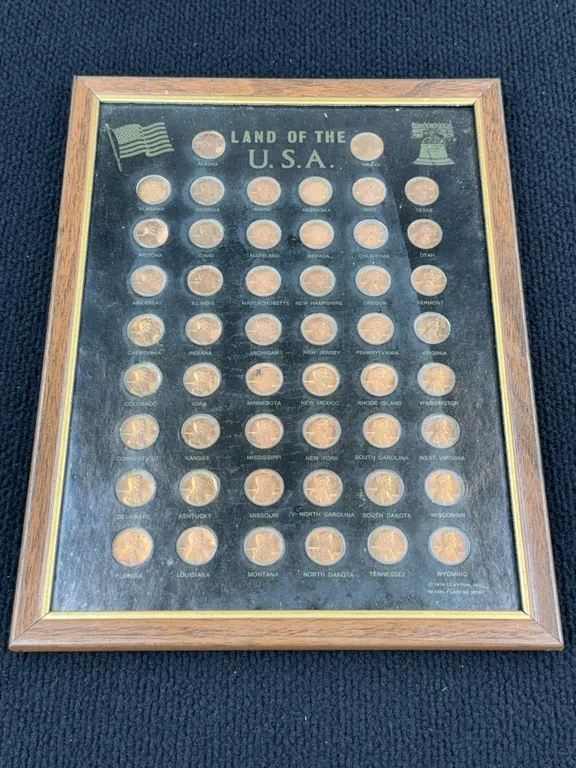 Land Of The USA State Lincoln Penny Collection, 13”x9 3/4”