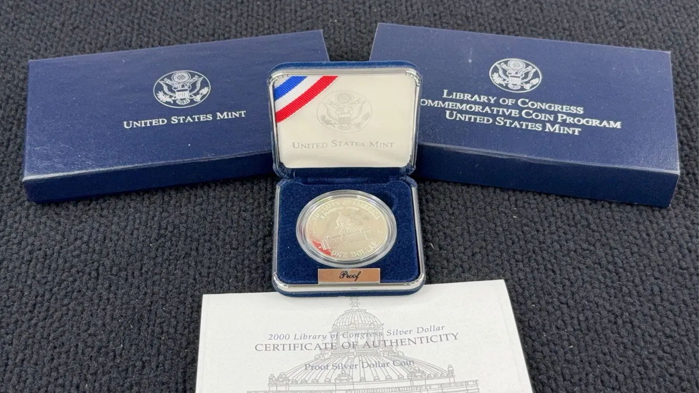 2000 Library Of Congress Proof Silver Dollar, Philadelphia Mint