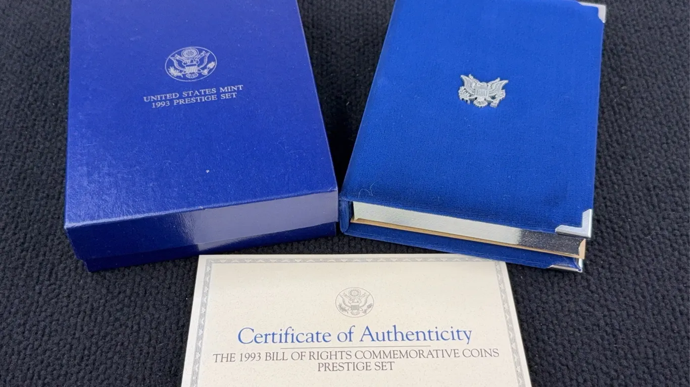 1993 Bill Of Rights Prestige Set, San Francisco Mint, Silver Dollar & 1/2 Dollar