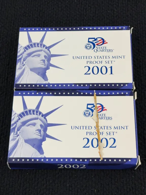 2001 & 2002 United States Proof & 50 State Quarters Sets, San Francisco Mint