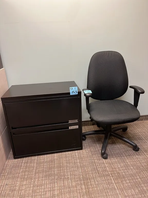 Office Chair, and Storwal 2-drawer metal horizontal filing cabinet 30”x18”x28”