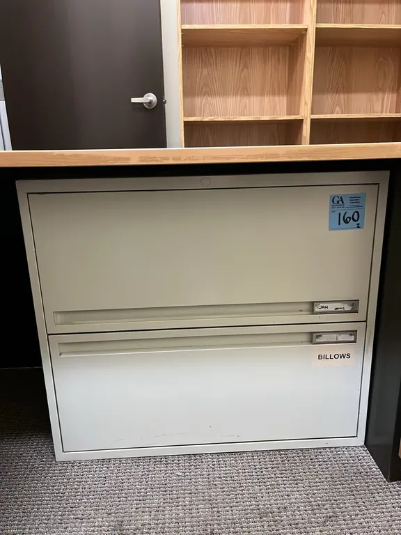 2 Storwal metal horizontal filing cabinets, 2-drawer, 30”x18”x26” each