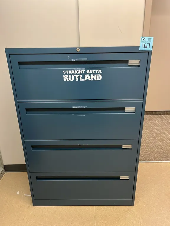 Steelcase blue 4-drawer metal horizontal filing cabinet 36”x18”x53”