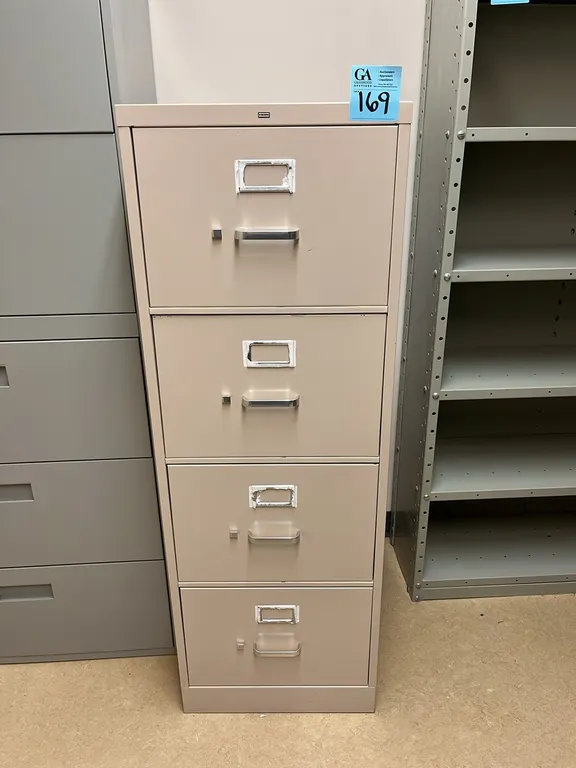 HON 4-drawer metal vertical filing cabinet 18”x25”x52”