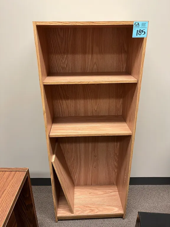 4-Shelf Bookcase 24”x13.5”x61”, light oak finish