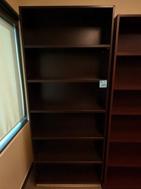 Dark Espresso 5-Shelf Office Bookcase, 7’3” tall x 3’ wide x 1’ deep