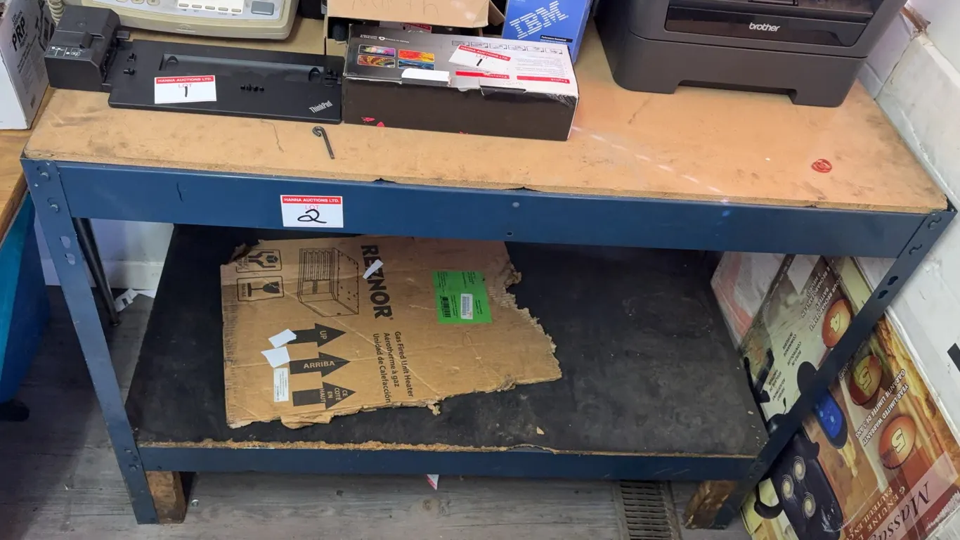 Heavy-Duty Metal Workbench/Table with Lower Storage Shelf