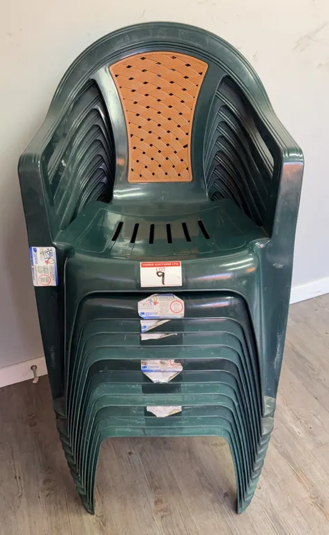 Stacking Plastic Patio Chairs with Armrests