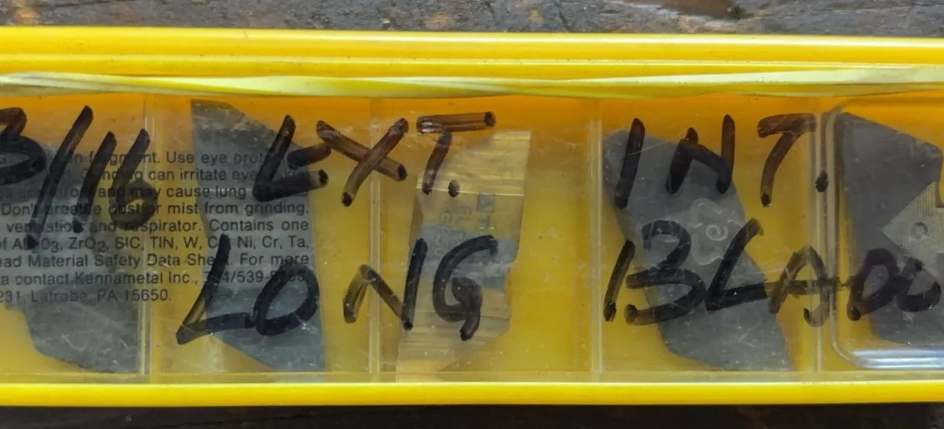 Kennametal Top Notch External/Internal Long Blade Insert Lot (4 Pcs.)
