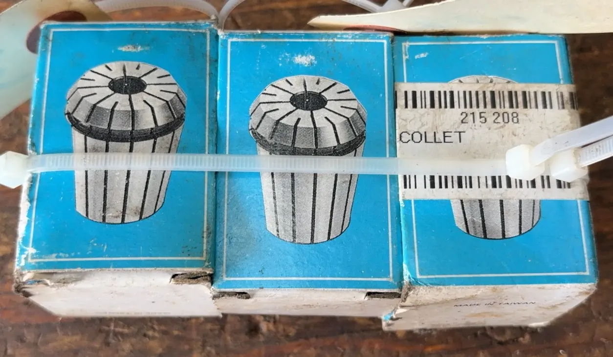 Lot of 3 OZ25 Precision Collets - 5/16", 9/16" & 11/16"