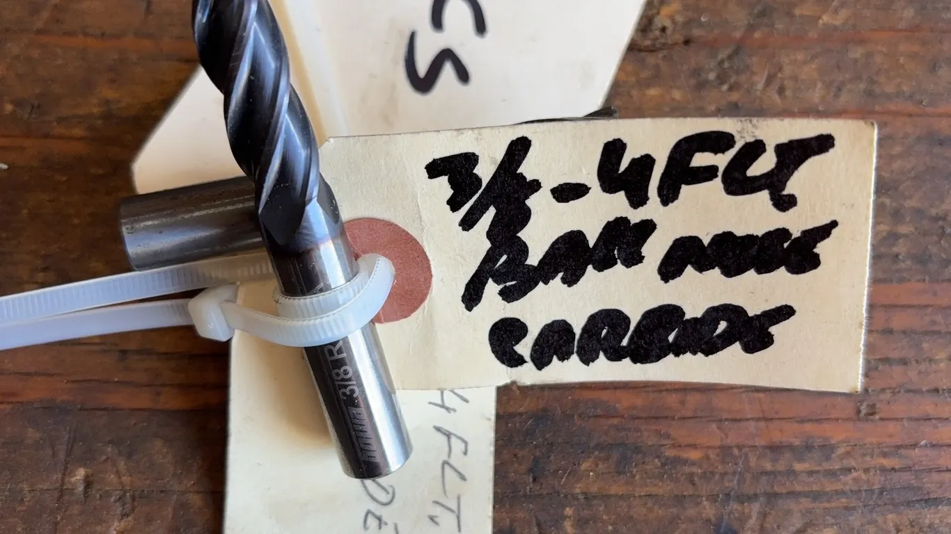 Lot of 2 Solid Carbide 3/8" 4-Flute End Mills