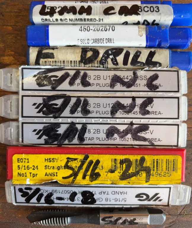 Assorted HSS Spiral Point Taps, Solid Carbide Drills & Threading Tools Lot