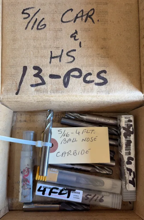 Carbide End Mill Lot | 5/16" 4-Flute Ball Nose & Assorted Cutters
