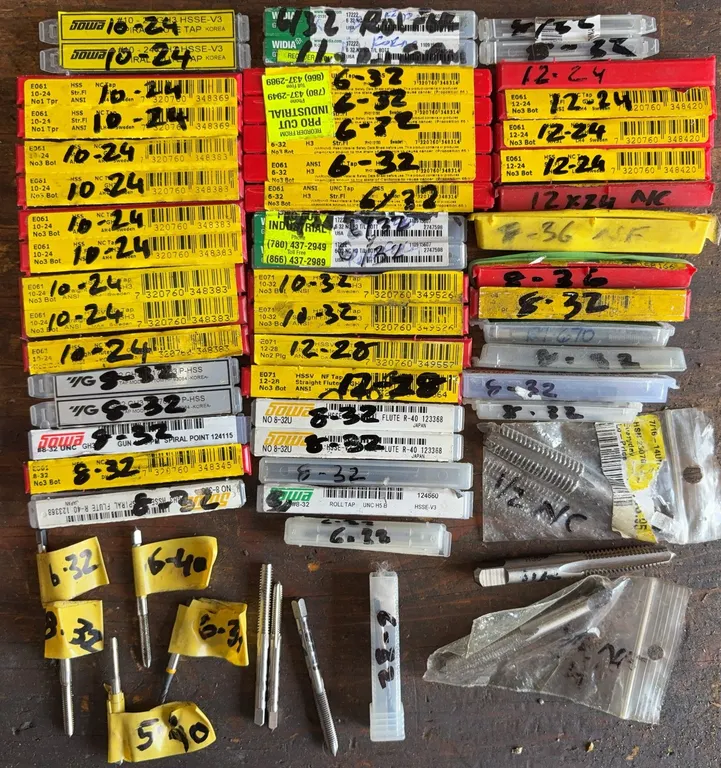 Large Assortment of Machine Taps & Threading Taps by Sowa, Widia, YG & Dormer
