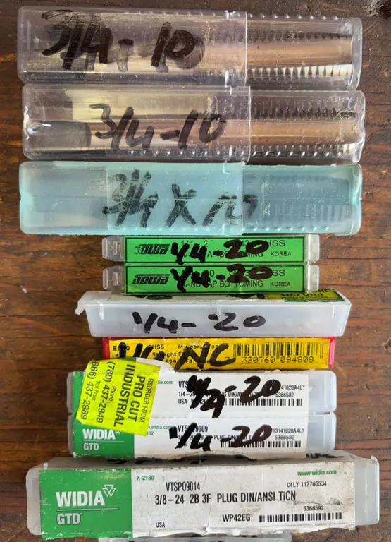 Mixed Lot of Thread Taps & WIDIA GTD Plug Gages | 1/4-20, 3/8-24 & More