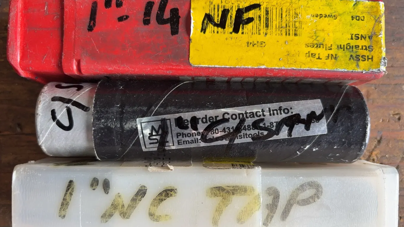 Large Industrial HSS Thread Tap Lot | 1"-14 NF Straight Flute & Machinist Threading Tools