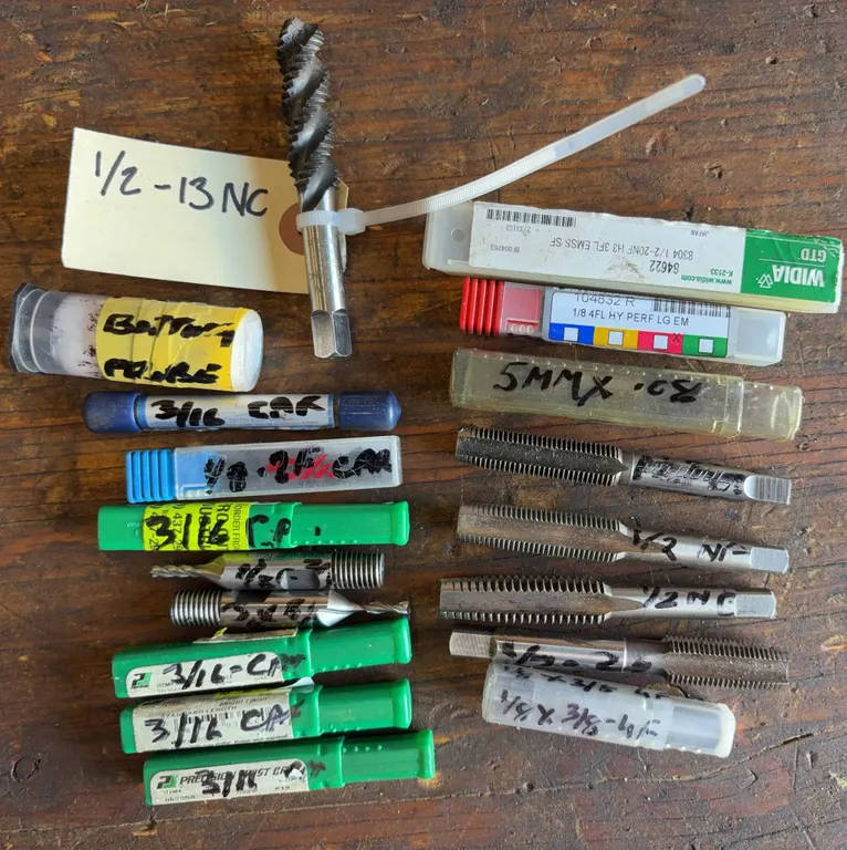 Machinist Tap & End Mill LotWidia GTD, Thread Taps, Carbide End Mills