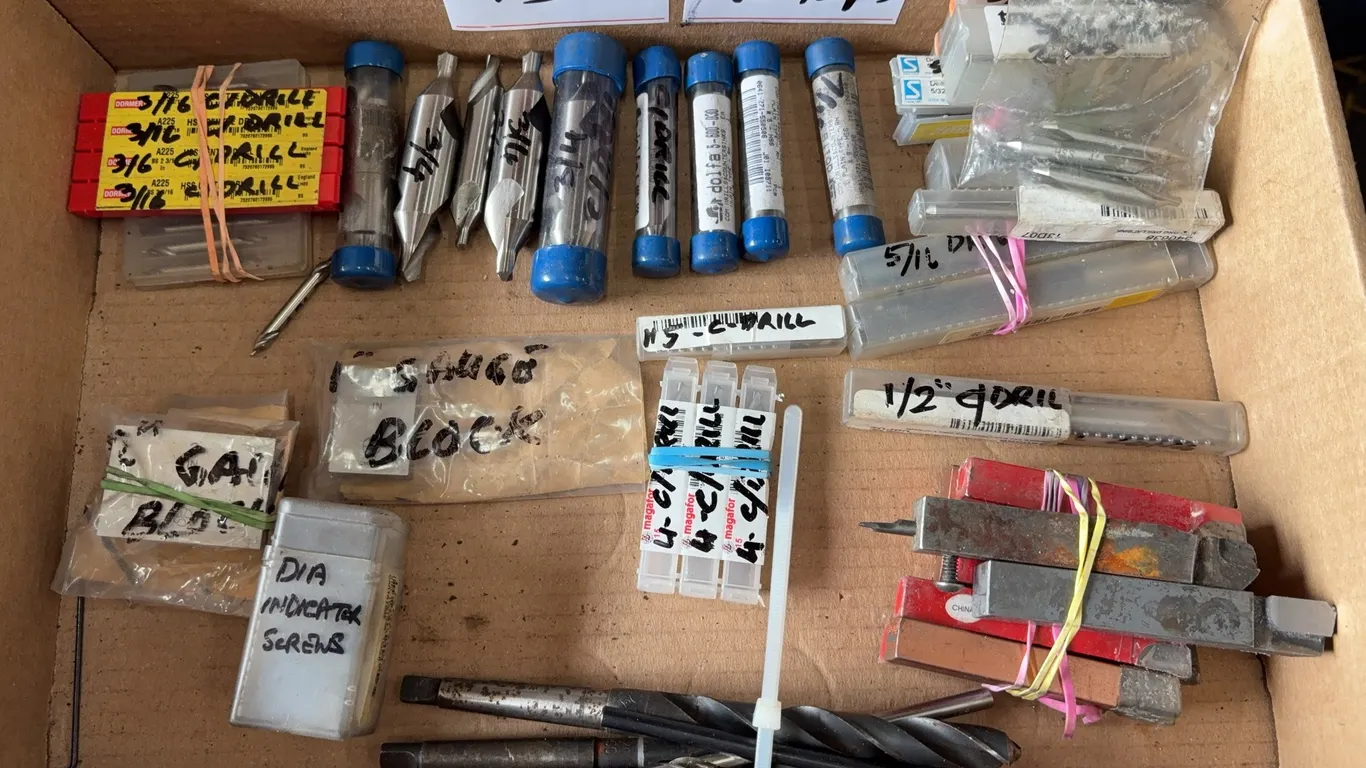 Assorted Precision Drills, Center Drills, Reamers, Lathe Tool Bits & Indicator Accessories Lot