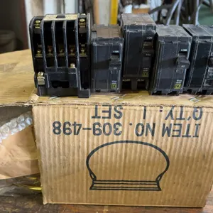 Square D Circuit Breaker Assortment Including 20A, 60A & 100A Breakers with Disconnect Block