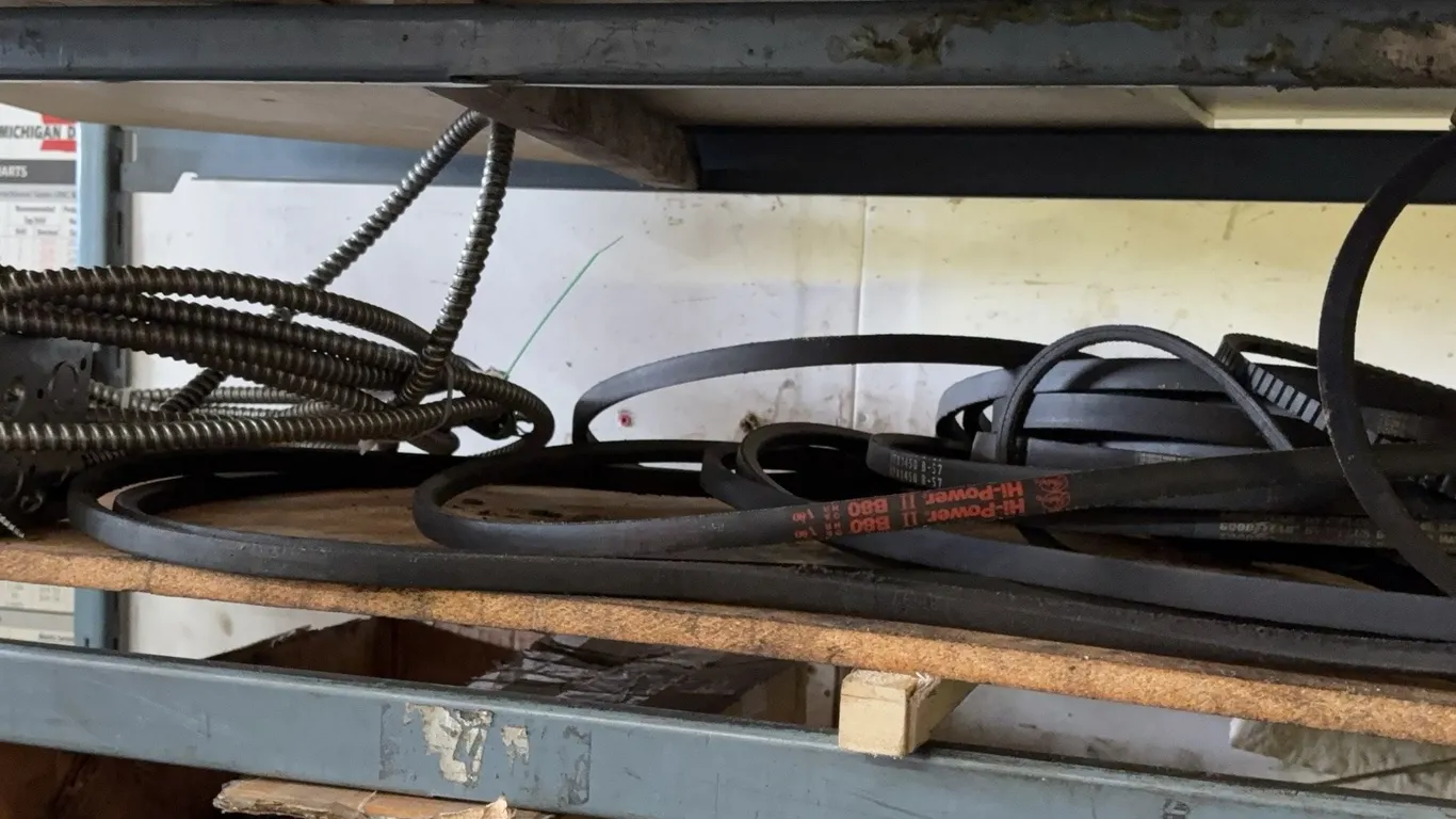 Mixed Lot of Industrial V-Belts, Flat Belts & Flexible Conduit/Hose Assemblies