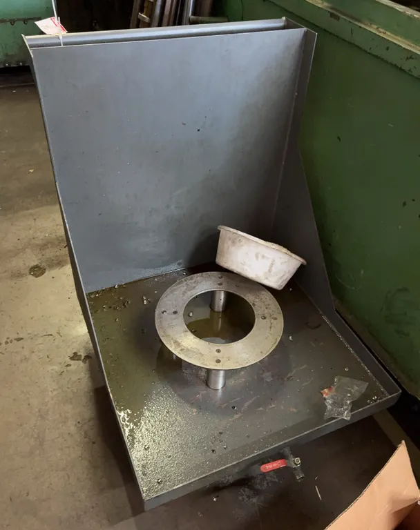 Rolling Machine Coolant Chip Tray with Drain Valve and Work Support Stand on Casters