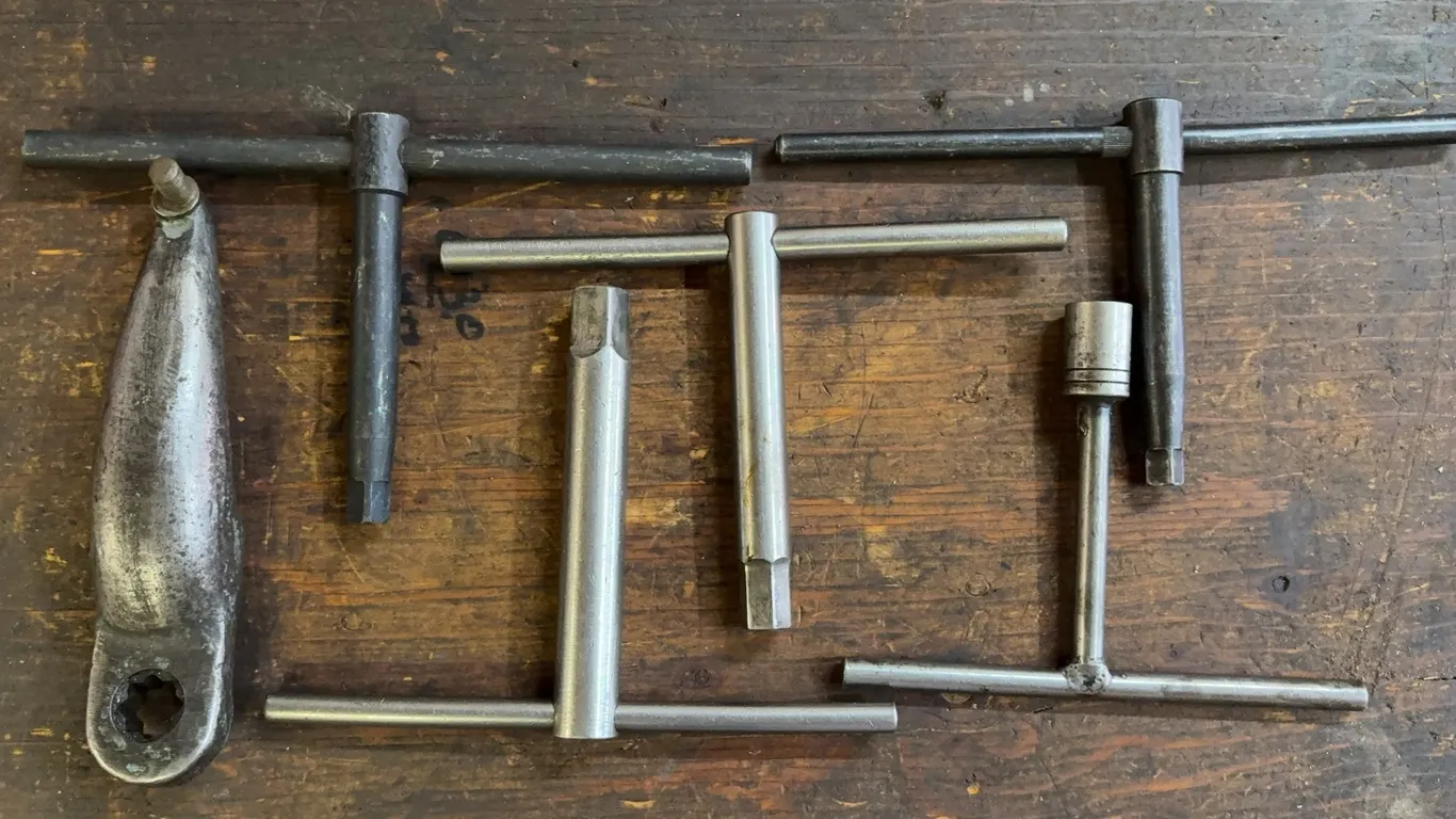 Assorted Lathe Chuck Keys, T-Handle Wrenches & Machine Tool Accessories Lot
